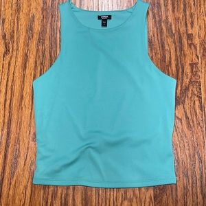 Express Body Contour High Neck Crop Tank